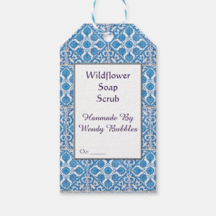 Para Presente Etiqueta de Sabonete Azul e Branco Personalizada c