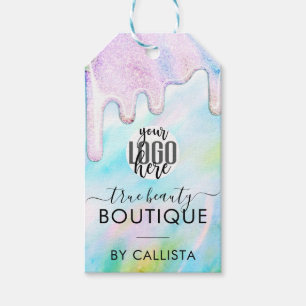 Para Presente Etiqueta de vestuário do logotipo Glitter Hologr