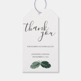 Para Presente Etiqueta Formal Floral Tropical Verde de Casamento