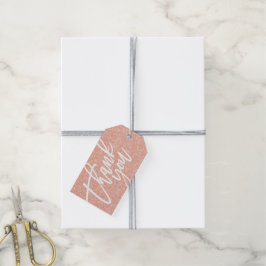 Para Presente Etiqueta Glitter Dourada do rosa Obrigado