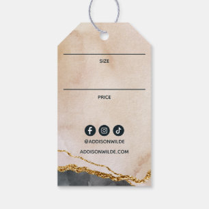 Para Presente Etiqueta Pendente Preço Dourado Preto Rosa Aquarel
