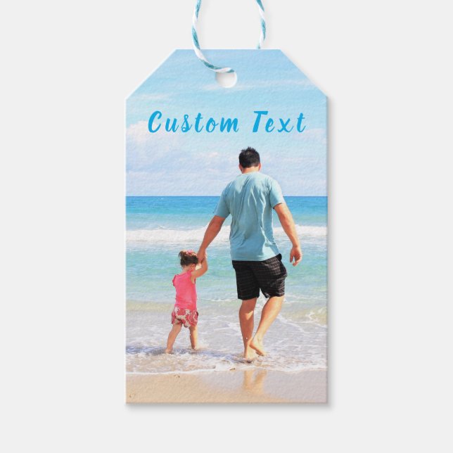 Para Presente Etiqueta personalizada de presentes de fotos com s (Frente)