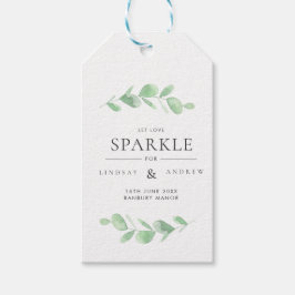 Para Presente Etiqueta Sparkler de Casamento Eucalyptus Bough
