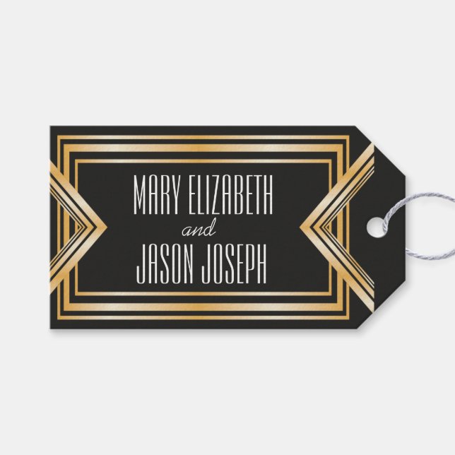 Para Presente Excelente Gatsby inspirou etiqueta de favores de c (Frente (horizontal))