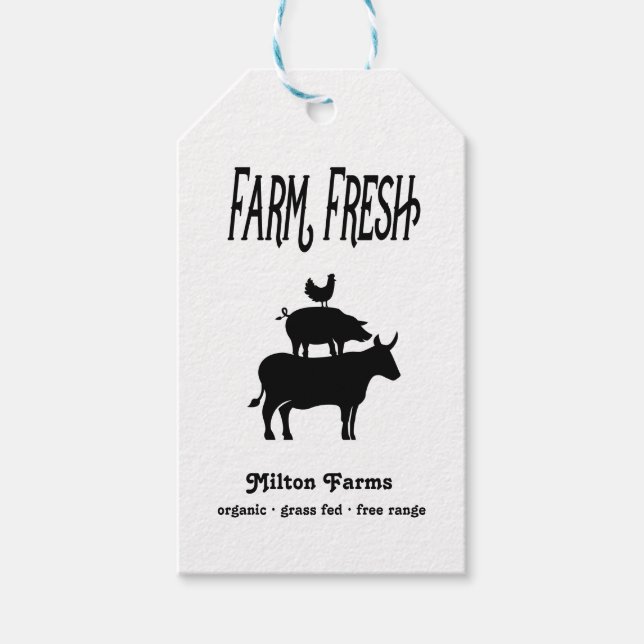 Para Presente Fazenda fresca | Etiqueta de produto personalizada (Frente)
