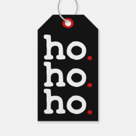 Para Presente Ho. Ho. Ho. Chic etiqueta de Natal preta, branca e