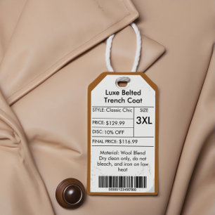 Para Presente Logotipo Personalizado Dourado Etiqueta de preço d