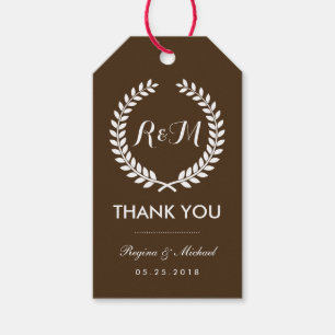 Para Presente Marcar Laurel Wreath Monogramas - Etiqueta de pres