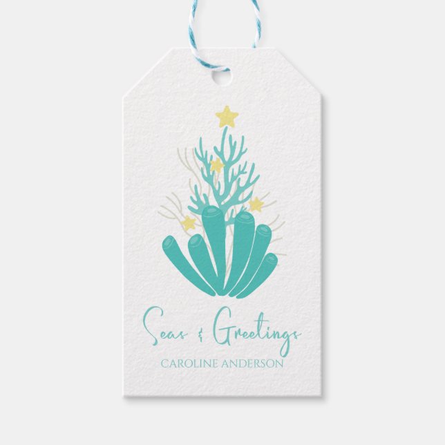 Para Presente Mares costeiros e saudações Etiqueta de presentes  (Frente)