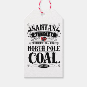 Para Presente Natal - Etiqueta de Carvão do Polo Norte dos Papa