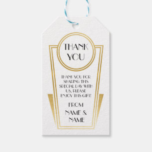 Para Presente Obrigado do art deco você 20s etiqueta o casament