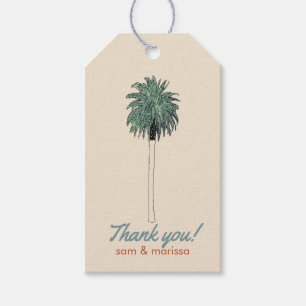 Para Presente Obrigado Etiqueta com Palm Tree