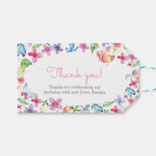 Para Presente Obrigado floral da borboleta você etiqueta Tag do