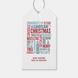 Para Presente Palavras de Natal Etiqueta de presentes de Natal