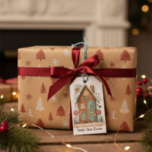 Para Presente Pão de Gengala Whimsical Cottage Etiqueta de Natal