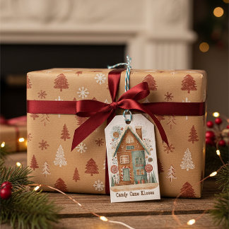 Para Presente Pão de Gengala Whimsical Cottage Etiqueta de Natal