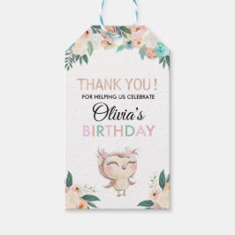 Para Presente Paquy Owl Aniversário - Etiqueta