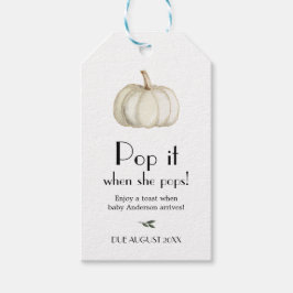 Para Presente Pop de Pumpkin branco quando ela Pop a etiqueta Fa