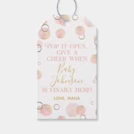 Para Presente Pop rosa quando ela Pop a etiqueta de champanhe da