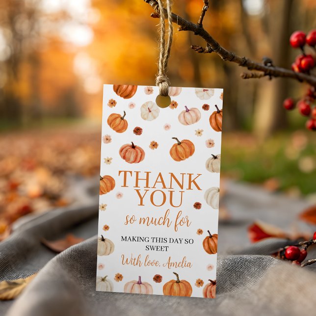 Para Presente Pumpkin Primeiro Aniversário Obrigado Etiqueta (Criador carregado)