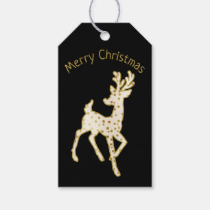 Para Presente Rebelde/Dourado e branco Feliz Natal / Etiqueta de