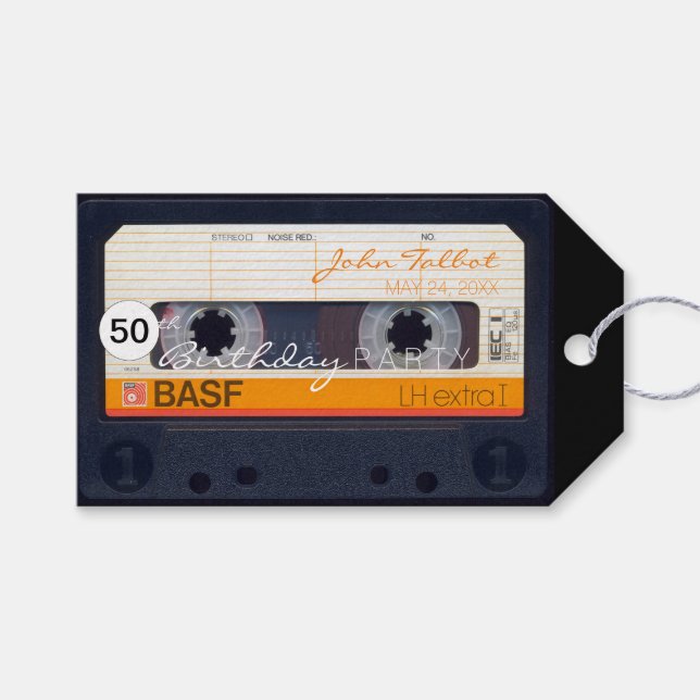 Para Presente Retro Audiotape 50º aniversário Obrigado Etiqueta  (Frente (horizontal))