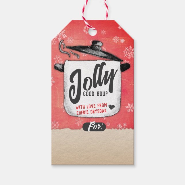 Para Presente Sopa caseira de Natal uma receita de etiqueta de p (Frente)