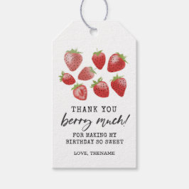 Para Presente Strawberry Birthday Obrigado Etiqueta Berry Sweet