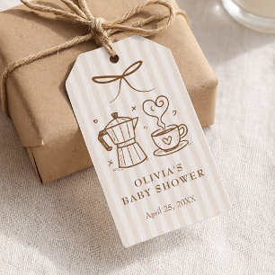 Para Presente Stripe Baby está criando a etiqueta de favor do ca