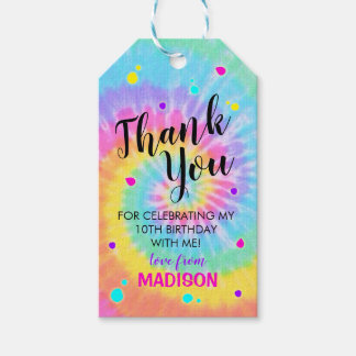 Para Presente Tie Dye Favor Etiqueta Rainbow Tie Dye Gift Tag
