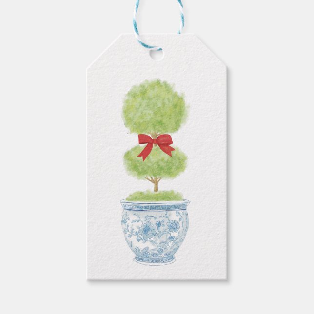 Para Presente Tópico com a etiqueta da Chinoiserie de Natal Arco (Frente)