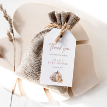 Uma Etiqueta de Favor de Ursinho de Abóbora Pequen