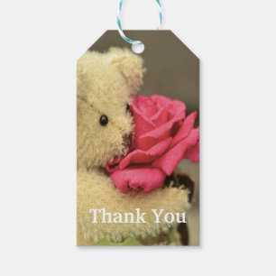 Para Presente Urso De Teddy Com Etiqueta De Rosa