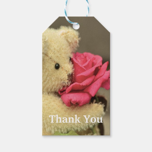 Para Presente Urso De Teddy Com Etiqueta Rosa (Frente)