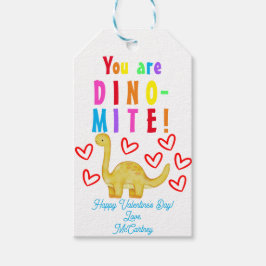 Para Presente Você é a etiqueta do Dia de os namorados DINO-mite