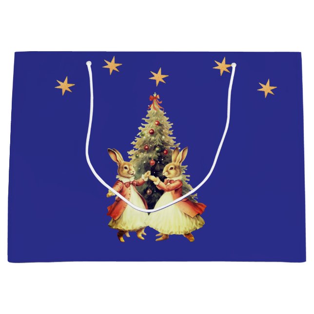 PARA PRESENTES GRANDE COELHINHOS DANÇANTES DE NATAL COM SACOLA DE PRESEN (Frente)