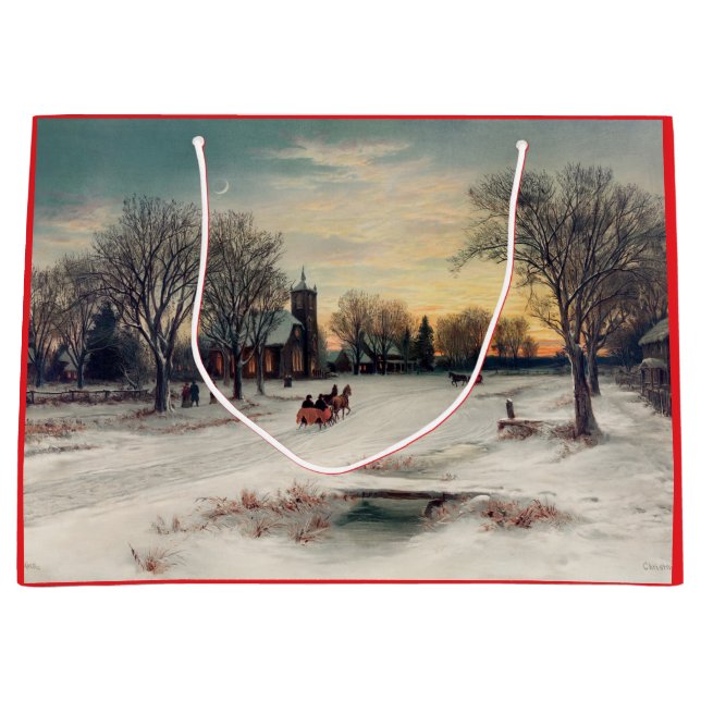 PARA PRESENTES GRANDE SACOLA DE PRESENTE DE VÉSPERA DE NATAL (1885) POR  (Frente)