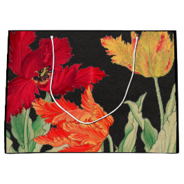 PARA PRESENTES GRANDE SACOLA PRETA COM PAPOULAS JAPONESAS