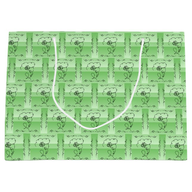 Para Presentes Grande Sage Flowing Beauty Sacola de Presente Horizontal (Frente)