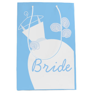 Para Presentes Média Meio de sacola azul-noiva de Casamento
