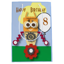 Robô de Desenho Animado Sacola de Aniversário Infa