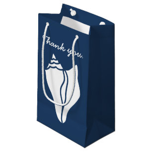 Para Presentes Pequena Conchas de Verão em Sacola de Presente Azul Marinh