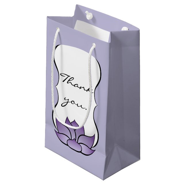 Para Presentes Pequena Exquisito Lótus em Sacola de Presente Roxo (Frente inclinada)