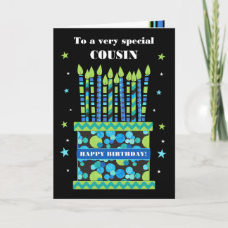Para primo Bolo de Aniversário com Cartão de Velas
