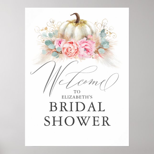 Para Qualquer Festa - Poster de Flores Rosa Abóbor (Frente)