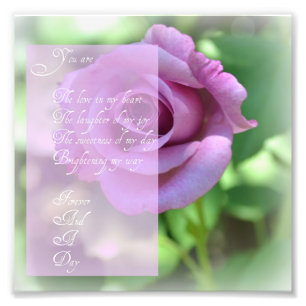 Para sempre e um impressão da foto do poema do di