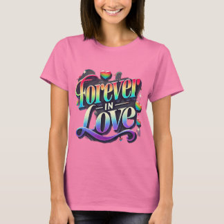 Para sempre em amor à camiseta romântica