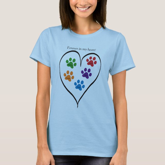 Para Sempre Em Minha Camisa Memorial Do Pet (Frente)