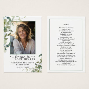 Para sempre em nosso coração Cartão de Oração Salm