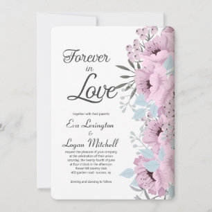Para sempre no convite do casamento do amor